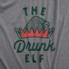 Mens The Drunk Elf T Shirt Funny Xmas Partying Drunken Elves Joke Tee for Guys(Dark Heather Grey – Drunkelf)