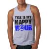 This is My Happy Hour Tank Top Funny Fitness Workout Drinking Sleeveless Tee(Light Heather Grey)