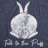 Womens Easter Bunny T Shirts Funny Easter Shirts for Women Cute Bunny Tees(Heather Navy – Talk Puff)