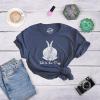 Womens Easter Bunny T Shirts Funny Easter Shirts for Women Cute Bunny Tees(Heather Navy – Talk Puff)