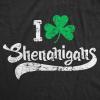 Womens I Clover Shenanigans T Shirt Funny Irish Clover St Saint Patricks Day Tee(Two Color Print)