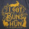 Womens I Got Buns Hun T Shirt Funny Cute Easter Bunny Rabbit Joke Tee for Ladies(Heather Navy – Buns)