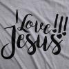 Womens I Love Jesus T Shirt Cute Religious Easter Christian Faith Pray Tee(Light Heather Grey)
