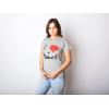 Womens I Love Sharks T Shirt Shark Bite Shirt Vintage Graphic Tee for Ladies(Dark Heather Grey)