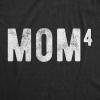 Womens Mama Squared Cubed T Shirts Funny Mom of Two Three or Four Tees for Mothers Day(Heather Black – Mom of Four)