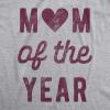 Womens Mom of The Year T Shirt Funny Mothers Day Family Graphic Tee(Light Heather Grey)