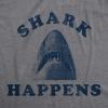 Womens Shark Happens T Shirt Funny Vacation Great White Shit Happens Funny Saying Tee