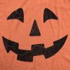 Womens Spooky and Funny Pumpkin Face Tees Halloween Jack O Lantern Tees for Womens(Orange – Block Teeth)