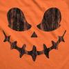 Womens Spooky and Funny Pumpkin Face Tees Halloween Jack O Lantern Tees for Womens(Orange – Skeletal)