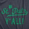 Womens St Pats Yall Shirt – Funny Irish Shamrock Tee – Vintage Style St Patricks Day Party Outfit for Ladies(Heather Navy – St.pats)