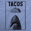 Womens Tacos Shark T Shirt Funny Jaws Tee for Ladies(Heather Light Blue)