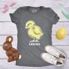 Womens Vintage Chicks Funny Cute Easter Sunday Holiday Retro Bunny T Shirt(Dark Heather Grey)