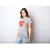 Womens XOXO Script Heart Cute Valentines Day Graphic Tee for Ladies Funny Saying(Dark Heather Grey)