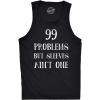 99 Problems But Sleeves Ain’t One Tank Top Rap Music Funny Muscles Sleveless Tee(Black)