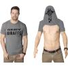 Ask Me About My Giraffe T Shirt Funny Animal Flip Cool Graphic Hilarious Tee(Light Heather Grey)