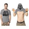 Ask Me About My Wolf Flip T Shirt Cool Design Funny Saying Novelty Graphic(Light Heather Grey)