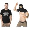 Crazy Dog Mens Ask Me About My Ninja Disguise T Shirt Funny Flip Costume Humor Tee(Black)