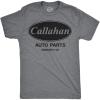 Crazy Dog Mens Callahan Auto Parts T Shirt Funny Graphic Novelty Tee(Dark Heather Grey)