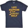 Crazy Dog Mens Funny Taco T Shirts Adult Humor Mexican Food Tees for Guys(Heather Navy – Tacos Help)