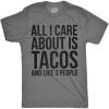 Crazy Dog Mens Funny Taco T Shirts Adult Humor Mexican Food Tees for Guys(Light Heather Grey – Care Tacos)
