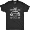 Crazy Dog Mens T Shirt Camp Crystal Lake 1980 Vintage Camping Movie Tee(Black)