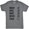 Crazy Dog Mens T Shirt Funny Fishing Joke Tees Novelty Fisherman Shirts(Dark Heather Grey – List)