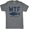 Crazy Dog Mens T Shirt Funny Fishing Joke Tees Novelty Fisherman Shirts(Dark Heather Grey – Wtf)