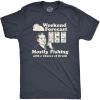Crazy Dog Mens T Shirt Funny Fishing Joke Tees Novelty Fisherman Shirts(Heather Navy – Forecast)