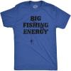 Crazy Dog Mens T Shirt Funny Fishing Joke Tees Novelty Fisherman Shirts(Heather Royal – Big Energy)