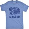 Crazy Dog Mens T Shirt Funny Fishing Joke Tees Novelty Fisherman Shirts(Light Heather Blue – Bass Master)