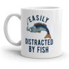 Crazy Dog T-Shirts Easily Distracted By Fish Mug Funny Fishing Hook Catch Graphic Novelty Coffee Cup-11oz