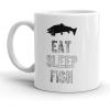 Crazy Dog T-Shirts Eat Sleep Fish Mug Funny Outdoors Life Fathers Day Coffee Cup – 11oz