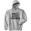 Crazy Dog T-Shirts Fishing Hoodies Funny and Sarcastic Unisex Hooded Sweatshirts for Fishermen(Heather Grey – Okayest Fisherman)