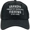 Crazy Dog T-Shirts Funny Fishing Hats Hilarious Fish Graphic Caps(Black – Grandpa Name Fishing)