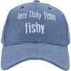Crazy Dog T-Shirts Funny Fishing Hats Hilarious Fish Graphic Caps(Blue – Here Fishy Fishy)