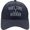 Crazy Dog T-Shirts Funny Fishing Hats Hilarious Fish Graphic Caps(Heather Black – Part Time Hooker)
