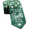 Crazy Dog T-Shirts Funny Sports Ties for Men Novelty Graphic Ties for Golf Fishing and Exercise Guys(Lot of Balls)