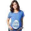 Crazy Dog T-Shirts Maternity Easter Egg Baby Bump T Shirt Its A Girl Pregnancy Announcement Tee(Heather Light Blue)
