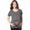 Crazy Dog T-Shirts Maternity Moms Little Valentines Day Cute Announcement Baby Pregnancy T Shirt(Dark Heather Grey)