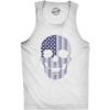 Crazy Dog T-Shirts Mens Fitness Tank Flag Skull Tanktop Cool 4th of July Skeleton Shirt(White)