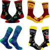 Crazy Dog T-Shirts Mens Funny Science Socks With Awesome Graphics for Men(Science 4 Pack)