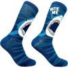 Crazy Dog T-Shirts Men’s Shark Socks Funny Sarcastic Shark Week Graphic Footwear for Men(Bite Me)