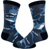 Crazy Dog T-Shirts Men’s Shark Socks Funny Sarcastic Shark Week Graphic Footwear for Men(Navy)