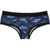 Crazy Dog T-Shirts Mommy Shark Womens Panties Funny Mothers Day Bikini Brief Graphic Underwear Girl(Blue)