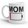 Crazy Dog T-Shirts Worlds Okayest Mom Funny Family Mothers Day Ceramic Coffee Drinking Mug 11oz Cup(Mom Battery)