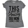 Crazy Dog Womens Funny Mom T Shirts Novelty Sports and Sarcastic Motherhood Tees for Amazing Moms(Dark Heather Grey – Amazing Dog Mom)
