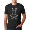 Jolly Roger Easter T Shirt Funny Bunny Skull Crossbones Egg Hunt Dad Flag Tee(Black)