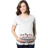 Maternity My Valentine Hearts and Arrows Valentines Day Pregnancy T Shirt (White) – M
