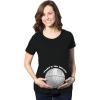 Maternity Thats No Moon Cute T Shirt Funny Pregnancy Announcement Baby Bump Tee(Black)