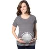 Maternity Thats No Moon Cute T Shirt Funny Pregnancy Announcement Baby Bump Tee(Dark Heather Grey)
